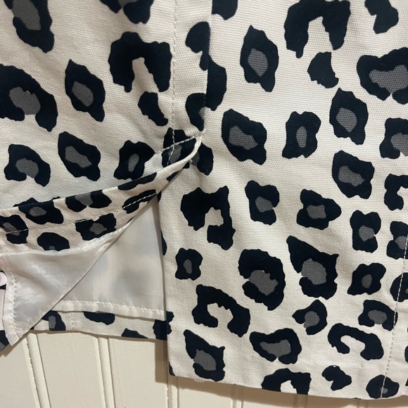 Merona White Black Gray Leopard Print Pencil skirt size 4 - Picture 3 of 5